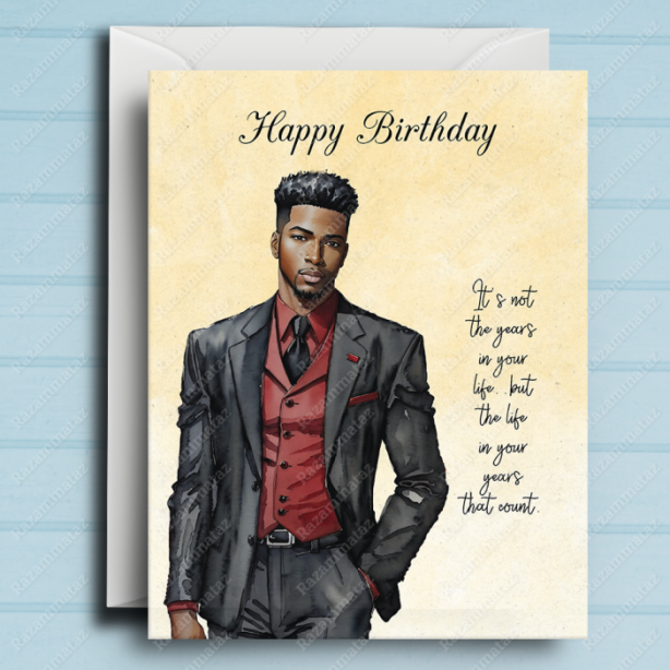 Black Man Birthday Card V